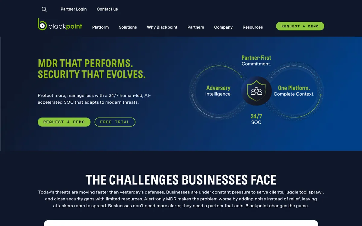 Blackpoint Cyber homepage