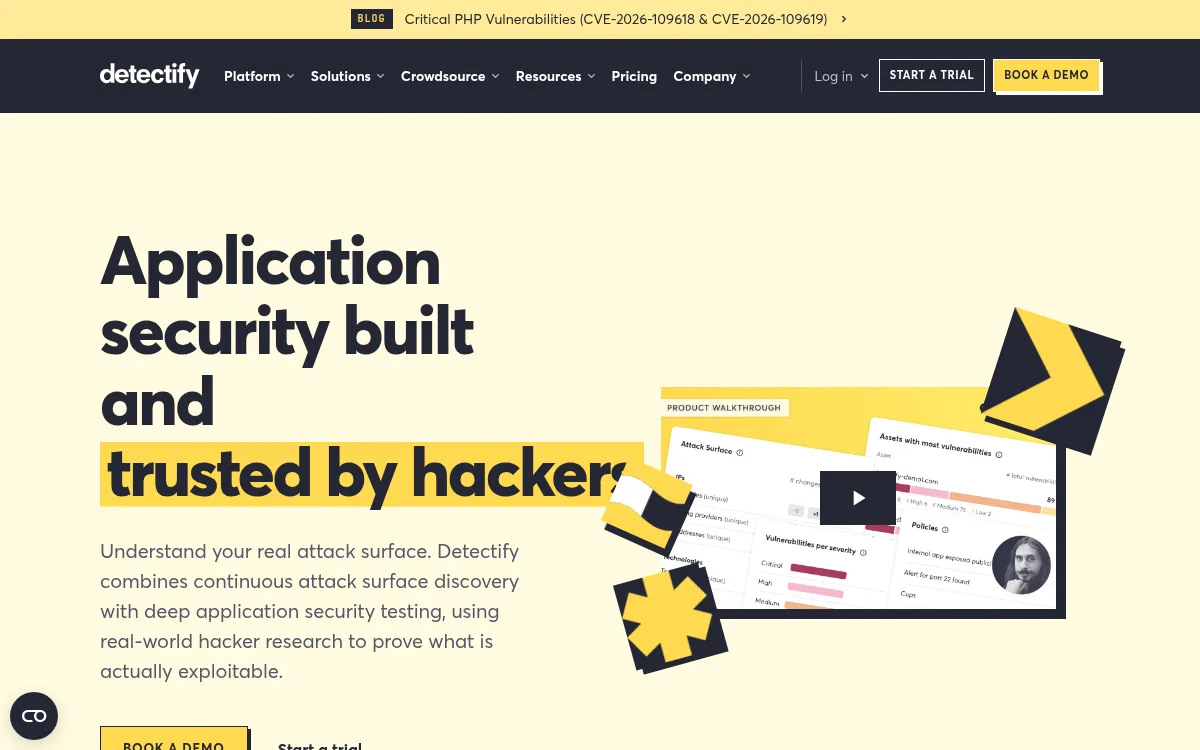 Detectify homepage