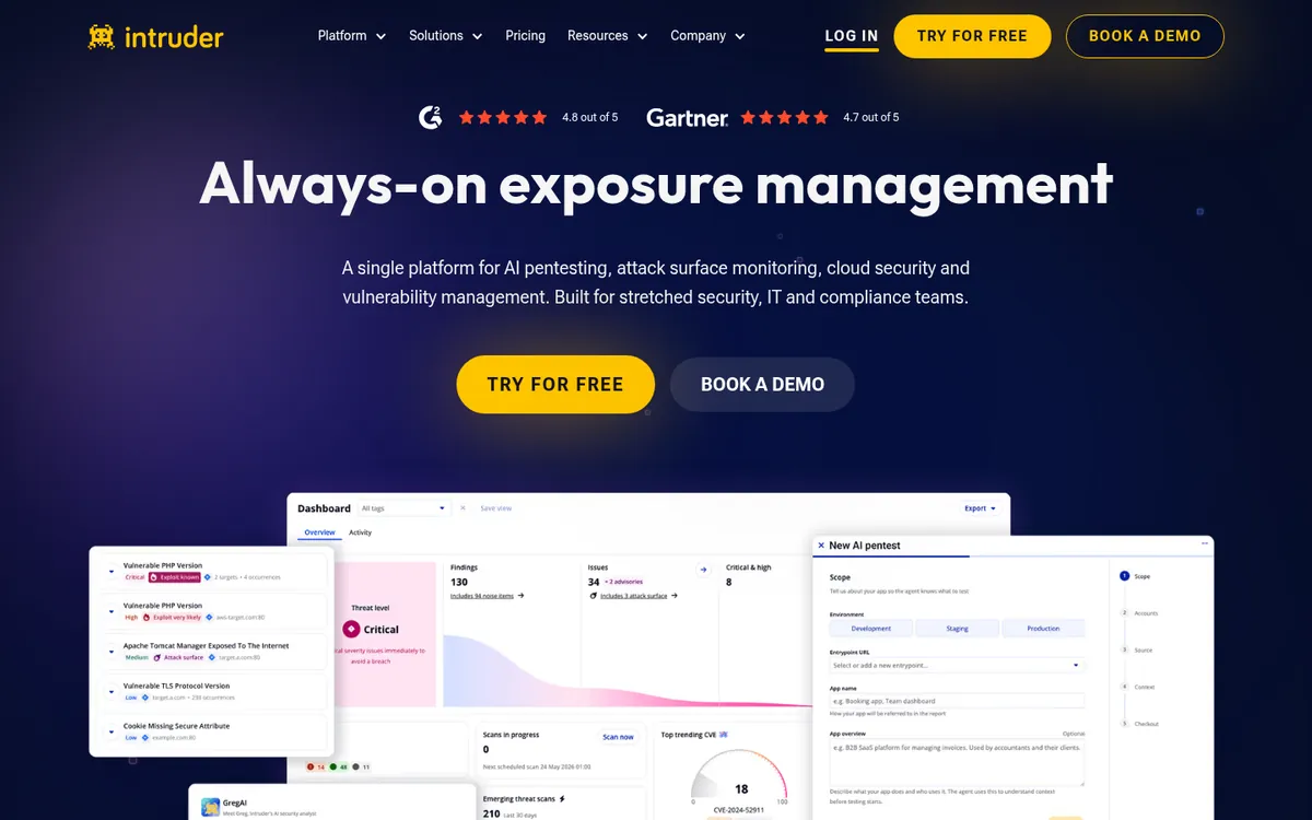 Intruder homepage