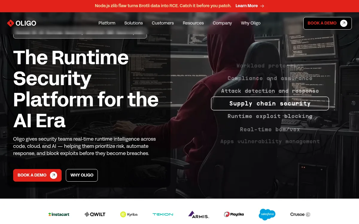 Oligo Security homepage