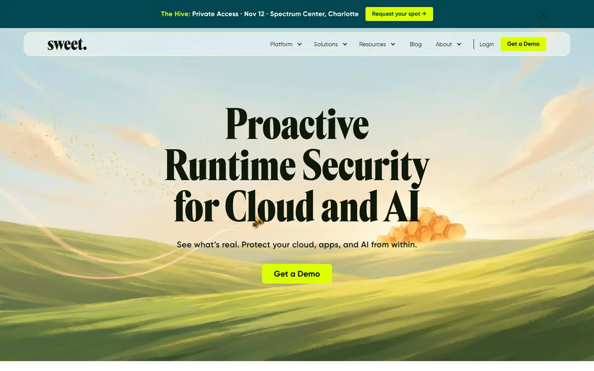 Sweet Security homepage