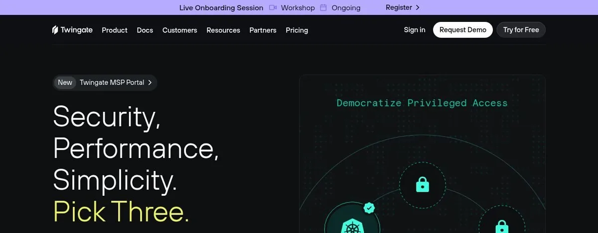 Twingate homepage