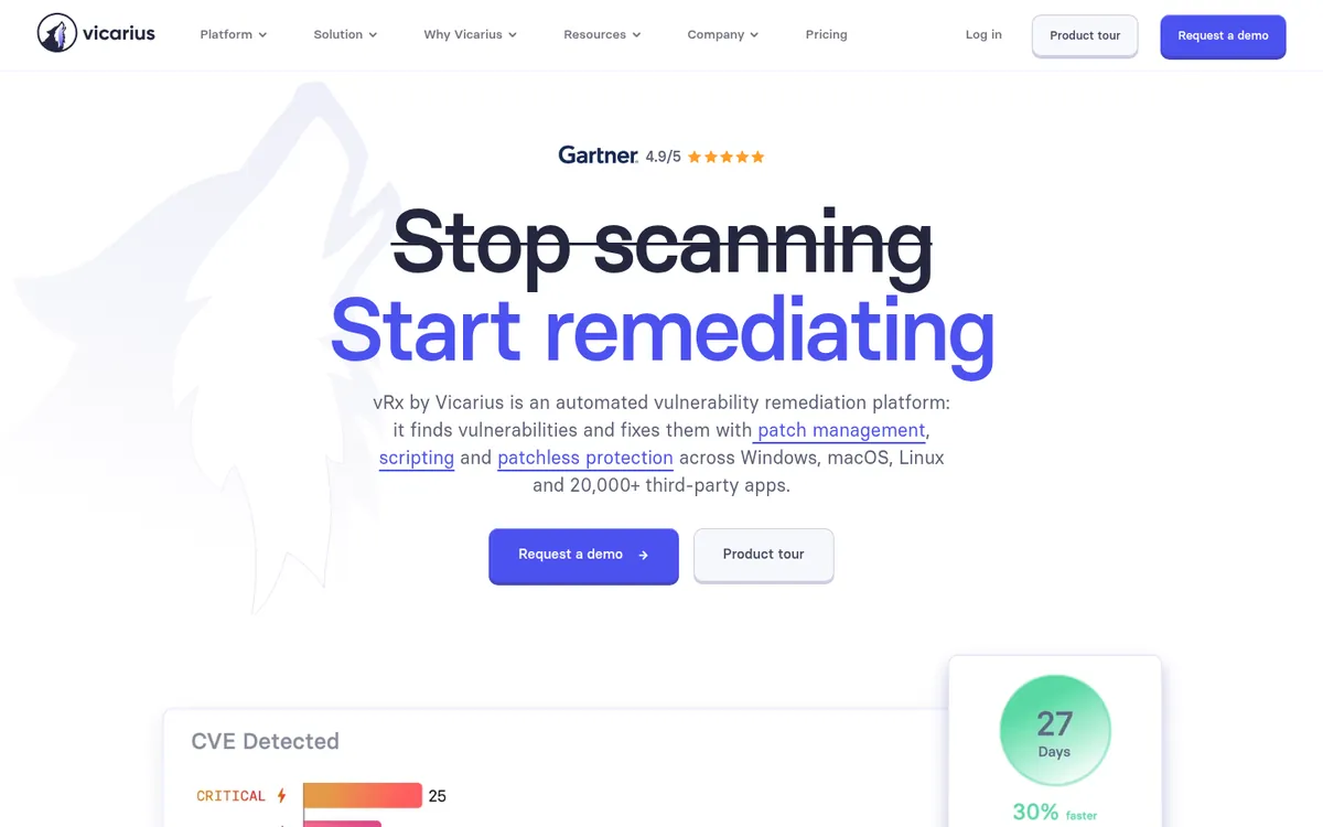 Vicarius homepage